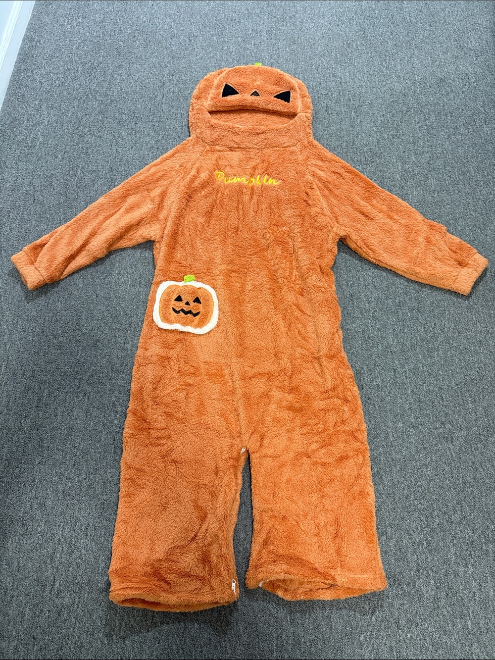 Orange Pumpkin Plush adult Costume Onesie size XL